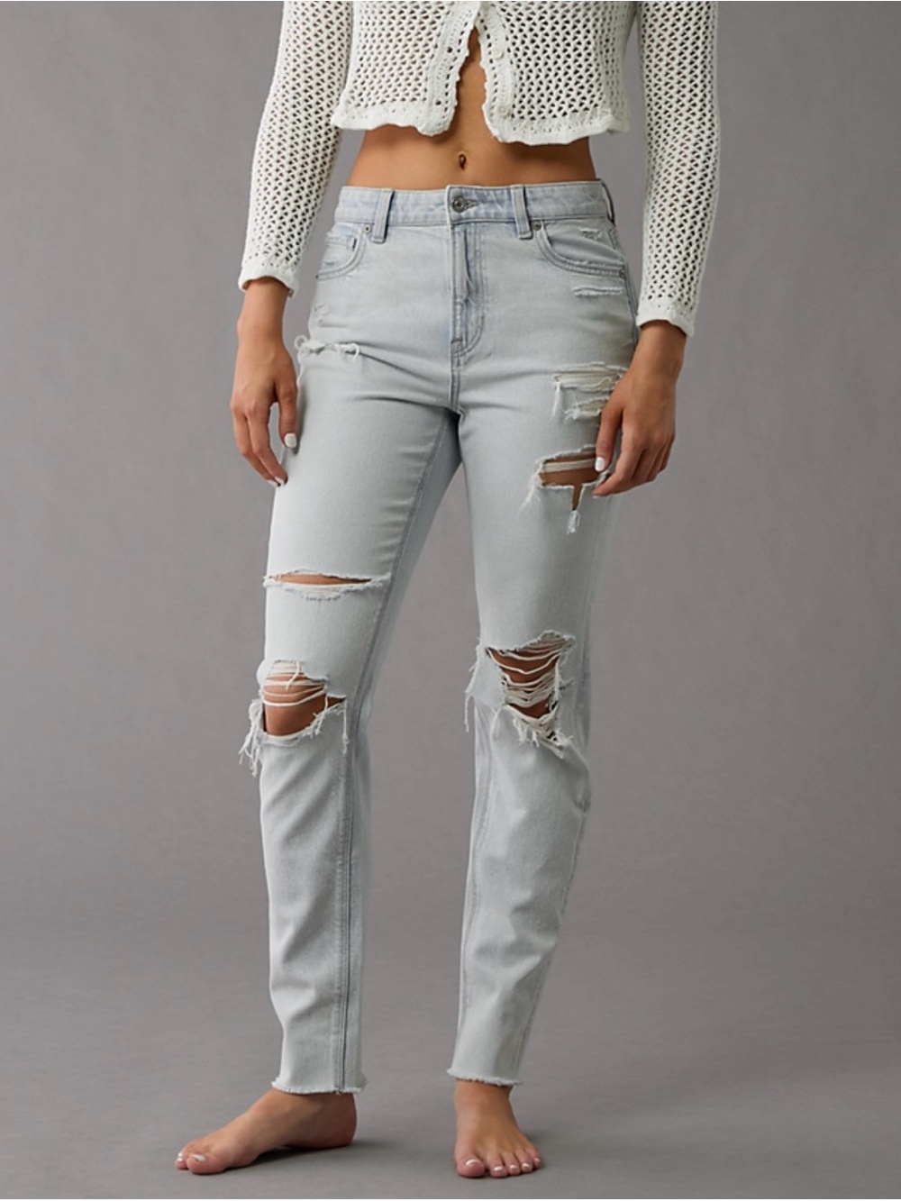 2 pairs of American Eagle Outfitters Mom Jean & Highest Rise 90s Boyfriend Jeans - Picture 2 of 5